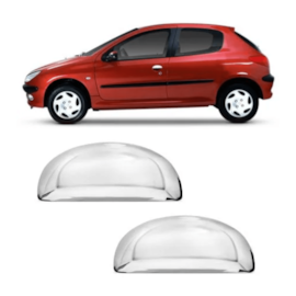 APLIQUE MAÇANETAS CROMADA PEUGEOT 206 207 2 PORTAS