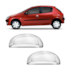 APLIQUE MAÇANETAS CROMADA PEUGEOT 206 207 2 PORTAS