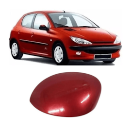 Capa Retrovisor 206 207 C3 PICASSO Vermelho Esquerdo