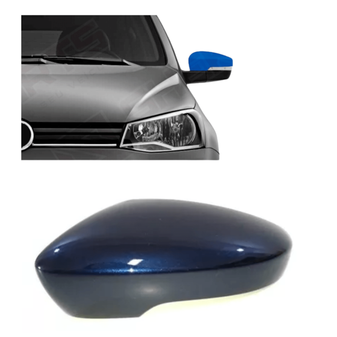 Capa Retrovisor FOX 03 a 09 Azul Esquerdo Ficosa