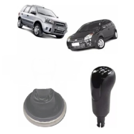 Coifa Câmbio ECOSPORT 03 a 11 Napa Cinza Aro Crom Bola Preta Coifa Câmbio ECOSPORT 03 a 11 Napa Cinza Aro Crom Bola Preta