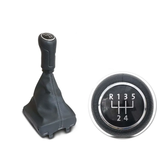 Coifa Cambio POLO 02 a 14 Napa Cinza Bola Preta 5 Marchas Coifa Cambio POLO 02 a 14 Napa Cinza Bola Preta 5 Marchas