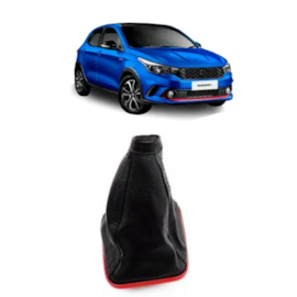 Coifa de Câmbio ARGO 2017 a 2021 Napa Preta Aro Vermelho Coifa de Câmbio ARGO 2017 a 2021 Napa Preta Aro Vermelho