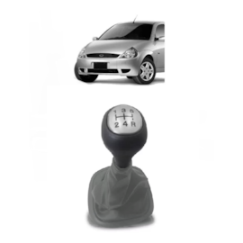 Coifa de Câmbio C Bola KA 06 a 12 Napa Bola Cinza Aro Preto Coifa de Câmbio C Bola KA 06 a 12 Napa Bola Cinza Aro Preto