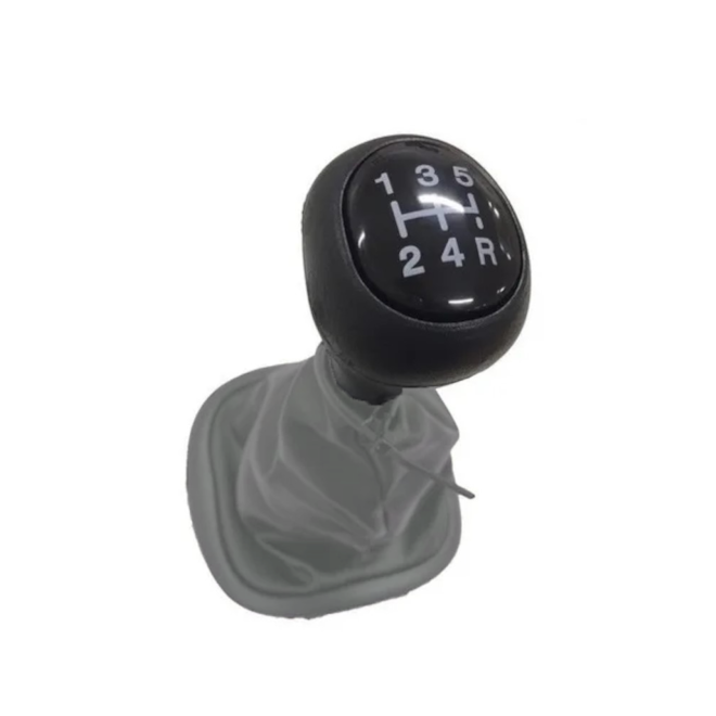 Coifa de Câmbio C Bola KA 06 a 12 Napa Cinza Aro Bola Preta Coifa de Câmbio C Bola KA 06 a 12 Napa Cinza Aro Bola Preta