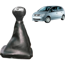 Coifa de Câmbio c Bola MERIVA 03 a 12 Napa Preta Lente Preta