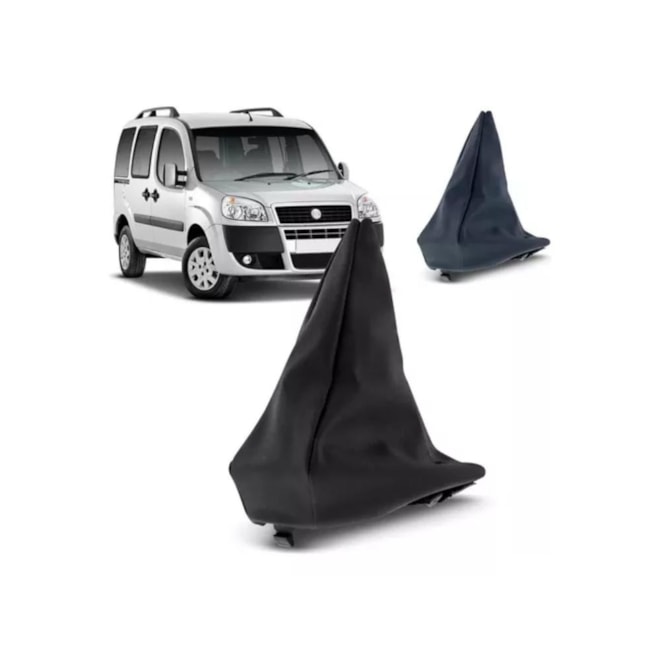 Coifa de Câmbio DOBLO 2002 até 2022 Napa Preta Linha Azul Coifa de Câmbio DOBLO 2002 até 2022 Napa Preta Linha Azul