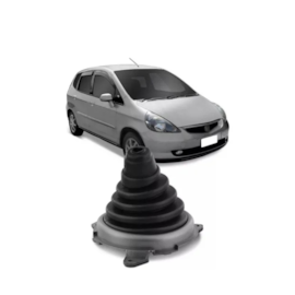 Coifa de Câmbio FIT 2003 a 2009 PVC Preto Aro Cinza Coifa de Câmbio FIT 2003 a 2009 PVC Preto Aro Cinza