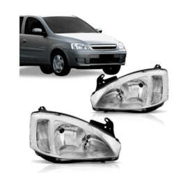 Farol CORSA 2003 a 2007 Esquerdo Cromado Farol CORSA 2003 a 2007 Esquerdo Cromado