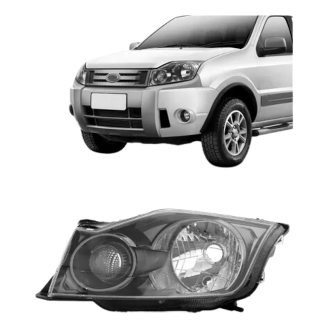 Farol ECOSPORT 2008 a 2012 Cromo Mix Esquerdo Usado Farol ECOSPORT 2008 a 2012 Cromo Mix Esquerdo Usado