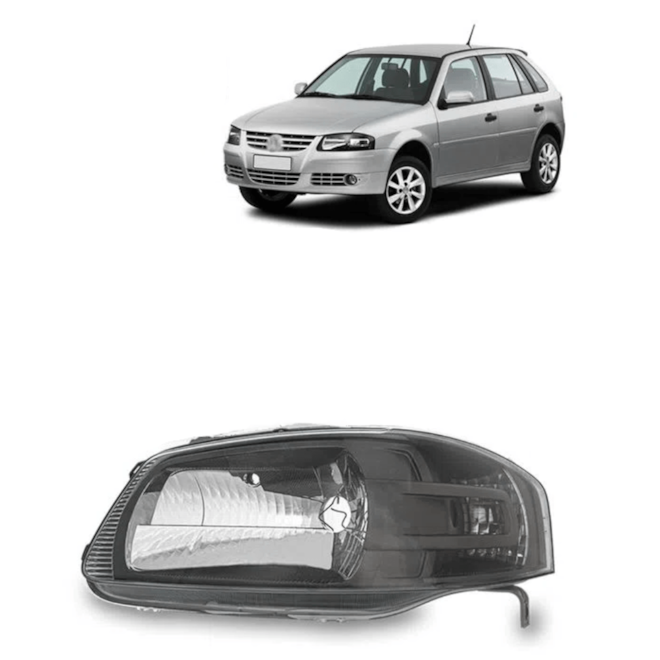 Farol GOL G4 2006 a 2012 Esq H4 C Pisca Mascara Cinza Orgus Farol GOL G4 2006 a 2012 Esq H4 C Pisca Mascara Cinza Orgus