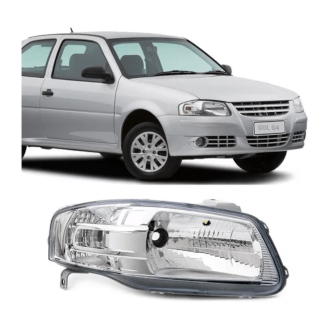 Farol GOL G4 2006 a 2012 Mascara Cromada Direito Farol GOL G4 2006 a 2012 Mascara Cromada Direito