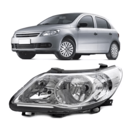 Farol GOL G5 2009 a 2012 Duplo Cromado Esquerdo Farol GOL G5 2009 a 2012 Duplo Cromado Esquerdo