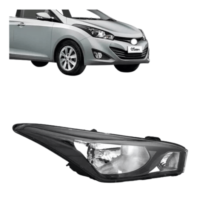 Farol HB20 HB20X 2012 a 2015 Mascara Negra Direito Farol HB20 HB20X 2012 a 2015 Mascara Negra Direito