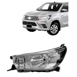 Farol HILUX 2016 a 2018 Sem Léds Esquerdo Farol HILUX 2016 a 2018 Sem Léds Esquerdo