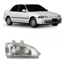 Farol HONDA CIVIC 2P 1992 a 1995 Direito TYC Farol HONDA CIVIC 2P 1992 a 1995 Direito TYC