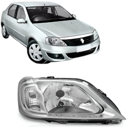 Farol LOGAN 2007 até 2010 cromado direito