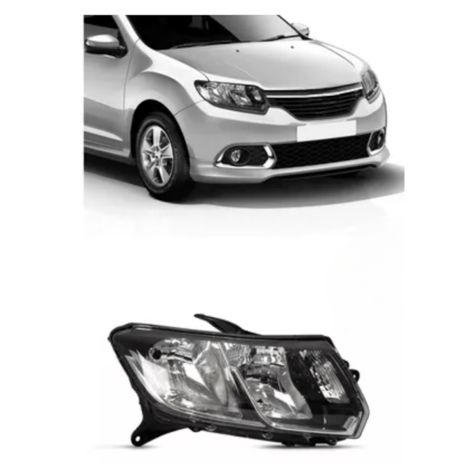 Farol LOGAN Fumê 2014 a 2018 Direito Importado Farol LOGAN Fumê 2014 a 2018 Direito Importado