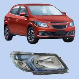 Farol ONIX PRISMA 12 À 16 Direito C Moldura Azul Farol ONIX PRISMA 12 À 16 Direito C Moldura Azul