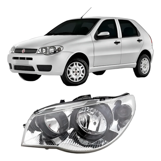 FAROL PALIO 04/07 ARO PRETO ESQUERDO FAROL PALIO 04/07 ARO PRETO ESQUERDO