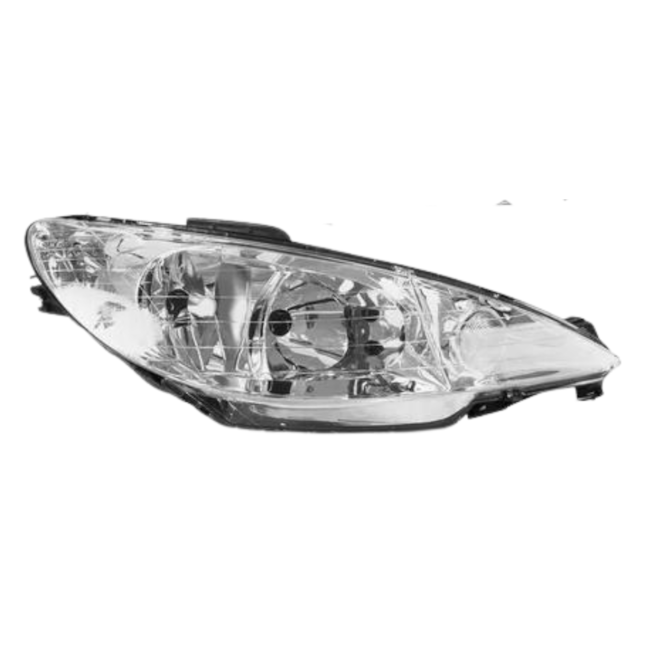 Farol Peugeot 206 Lente Lisa 2003 a 2008 Esquerdo Farol Peugeot 206 Lente Lisa 2003 a 2008 Esquerdo