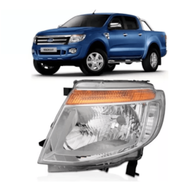 Farol RANGER 2010 a 2012 Cromado Esquerdo Farol RANGER 2010 a 2012 Cromado Esquerdo