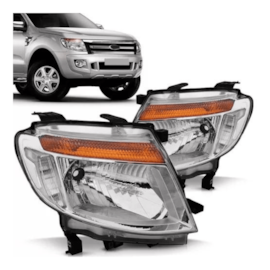 Farol RANGER 2013 a 2016 Cromado Esquerdo Importado Farol RANGER 2013 a 2016 Cromado Esquerdo Importado