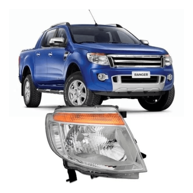 Farol RANGER 2013 a 2016 Cromado Esquerdo Importado Farol RANGER 2013 a 2016 Cromado Esquerdo Importado