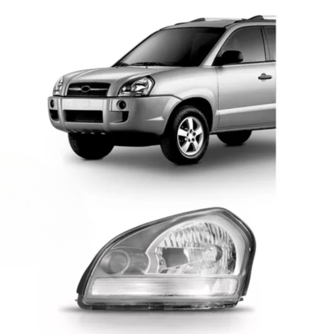 Farol TUCSON 2007 a 2010 Esquerdo Pisca Cristal Farol TUCSON 2007 a 2010 Esquerdo Pisca Cristal