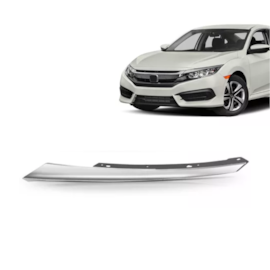 Friso Farol CIVIC 17 18 Cromado Com Suporte Preto Esq