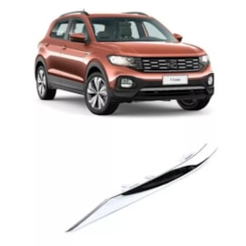 Friso Grade Radiador T-CROSS 2019 a 2022 Cromado Direito Friso Grade Radiador T-CROSS 2019 a 2022 Cromado Direito