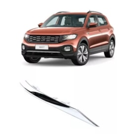 Friso Grade Radiador T-CROSS 2019 a 2022 Cromado Esquerdo Friso Grade Radiador T-CROSS 2019 a 2022 Cromado Esquerdo