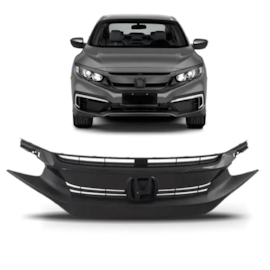 Grade CIVIC 17 18 19 20 21 Preto Com Moldura Emblema Preto