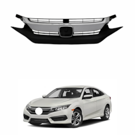 Grade CIVIC 17 18 Preta Fosca Moldura Cromada