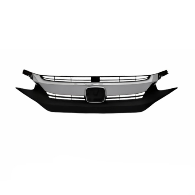 Grade CIVIC 17 18 Preta Fosca Moldura Cromada