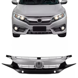 Grade Civic 17 18 Preta Moldura Cromada C Sensor