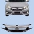 Grade Civic 17 a 18 Preto Blak Piano Moldura Cromada FURO SENSOR