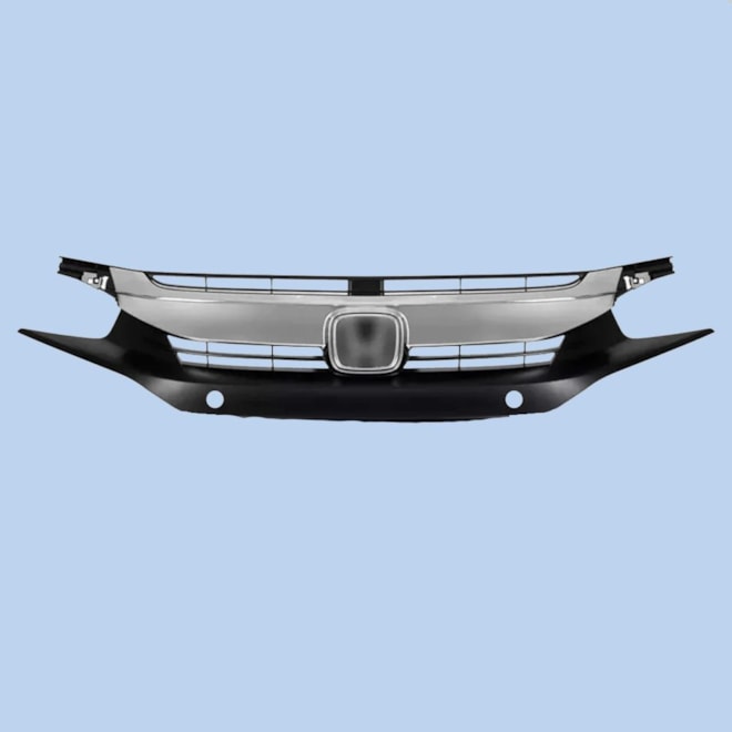 Grade Civic 17 a 18 Preto Blak Piano Moldura Cromada FURO SENSOR