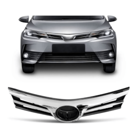 Grade Corolla 18 A 20 Preto Com Friso Cromado Grade Corolla 18 A 20 Preto Com Friso Cromado