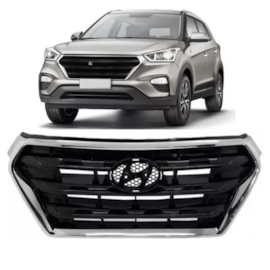 Grade Creta 17 A 20 Black Piano Moldura Cromado Grade Creta 17 A 20 Black Piano Moldura Cromado