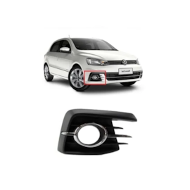 Grade Farol Milha GOL 16 a 18 C Furo Preto Aro Cromad Direit Grade Farol Milha GOL 16 a 18 C Furo Preto Aro Cromad Direit