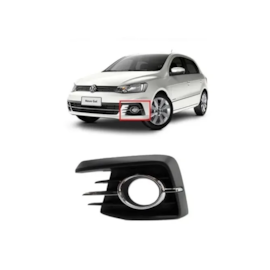 Grade Farol Milha GOL 16 a 18 C Furo Preto Aro Prata Esquerd Grade Farol Milha GOL 16 a 18 C Furo Preto Aro Prata Esquerd