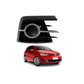 Grade Farol Milha GOL 16 a 18 S Furo Preto Aro Crom Direito Grade Farol Milha GOL 16 a 18 S Furo Preto Aro Crom Direito