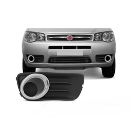 Grade Farol Milha PALIO 09 a 12 S Furo Cinza Aro Cromado Dir Grade Farol Milha PALIO 09 a 12 S Furo Cinza Aro Cromado Dir