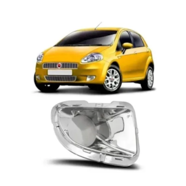 Grade Farol Milha PUNTO 2007 a 2012 S Furo Cromado Direito Grade Farol Milha PUNTO 2007 a 2012 S Furo Cromado Direito