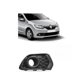 Grade Farol Milha SANDERO 15 a 17 C Furo Preta Direito Grade Farol Milha SANDERO 15 a 17 C Furo Preta Direito