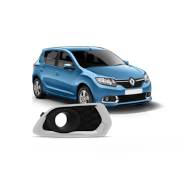 Grade Farol Milha SANDERO 15 a 22 C Furo Aro Cromado Direito Grade Farol Milha SANDERO 15 a 22 C Furo Aro Cromado Direito