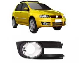 Grade Farol Milha STILO 08 a 12 C Furo Aro Cromado Direito Grade Farol Milha STILO 08 a 12 C Furo Aro Cromado Direito