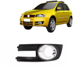 Grade Farol Milha STILO 08 a 12 C Furo Aro Cromado Esquerdo Grade Farol Milha STILO 08 a 12 C Furo Aro Cromado Esquerdo