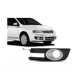 Grade Farol Milha STILO 08 a 12 C Furo Aro Prata Esquerdo Grade Farol Milha STILO 08 a 12 C Furo Aro Prata Esquerdo